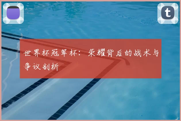 世界杯冠军杯:荣耀背后的战术与争议剖析