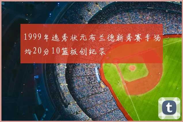 1999年选秀状元布兰德新秀赛季场均20分10篮板创纪录